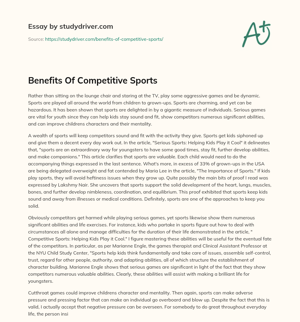 Benefits of Competitive Sports essay
