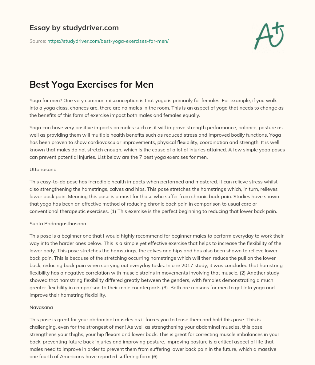Best Yoga Exercises for Men essay