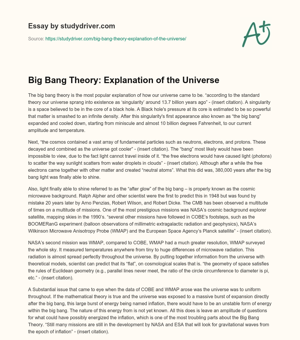 what is a universe essay