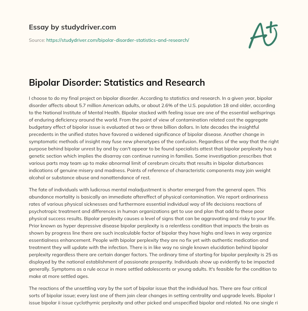 Bipolar Disorder: Statistics and Research essay
