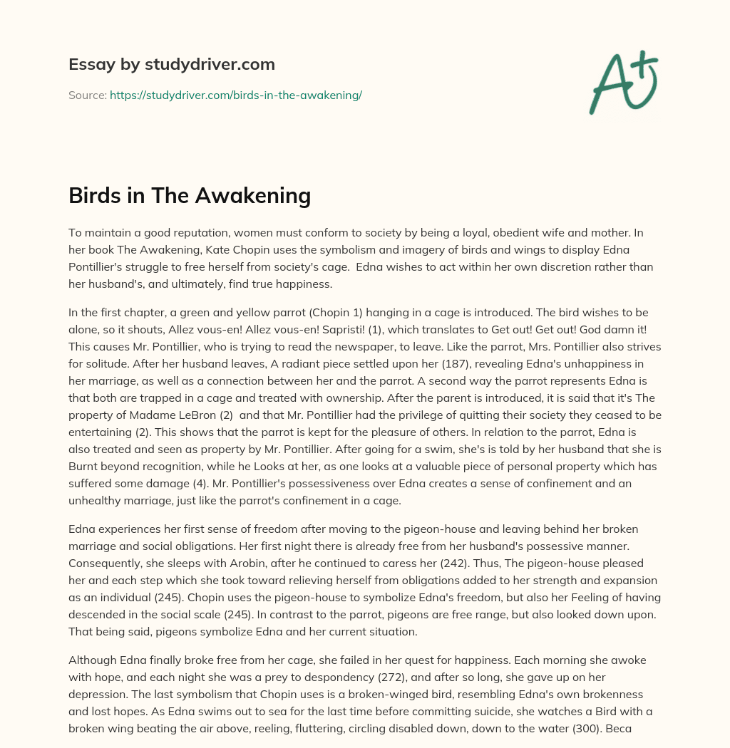 Birds in the Awakening essay