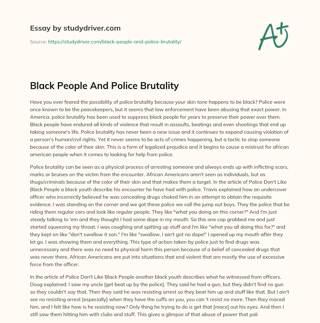 Black People and Police Brutality essay