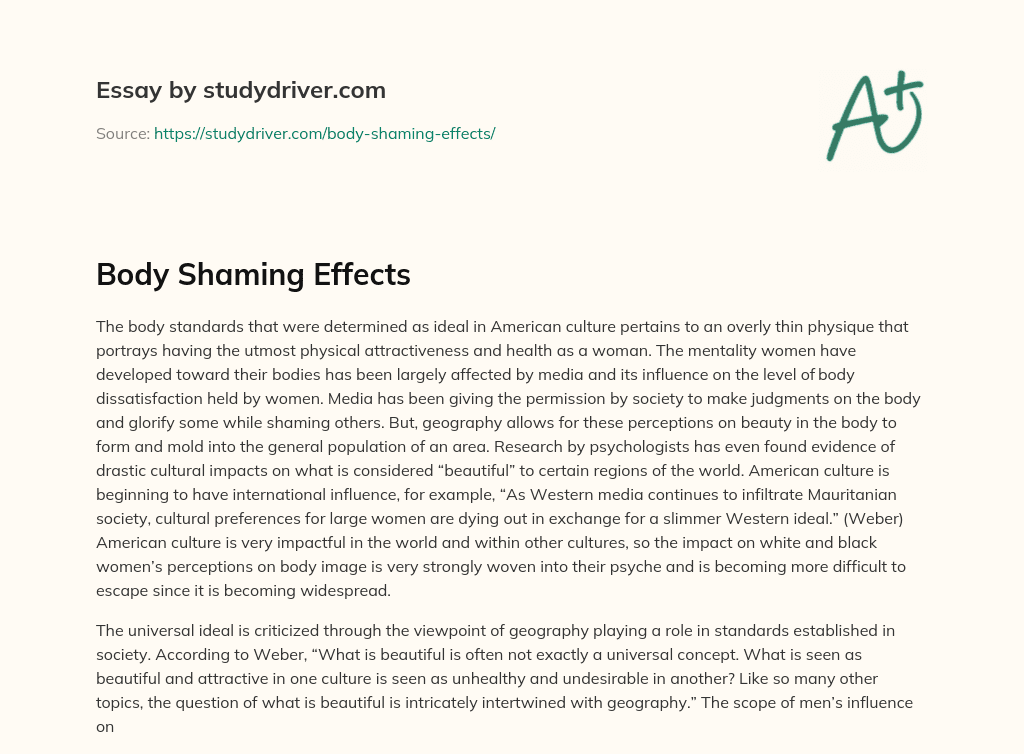 Body Shaming Effects essay