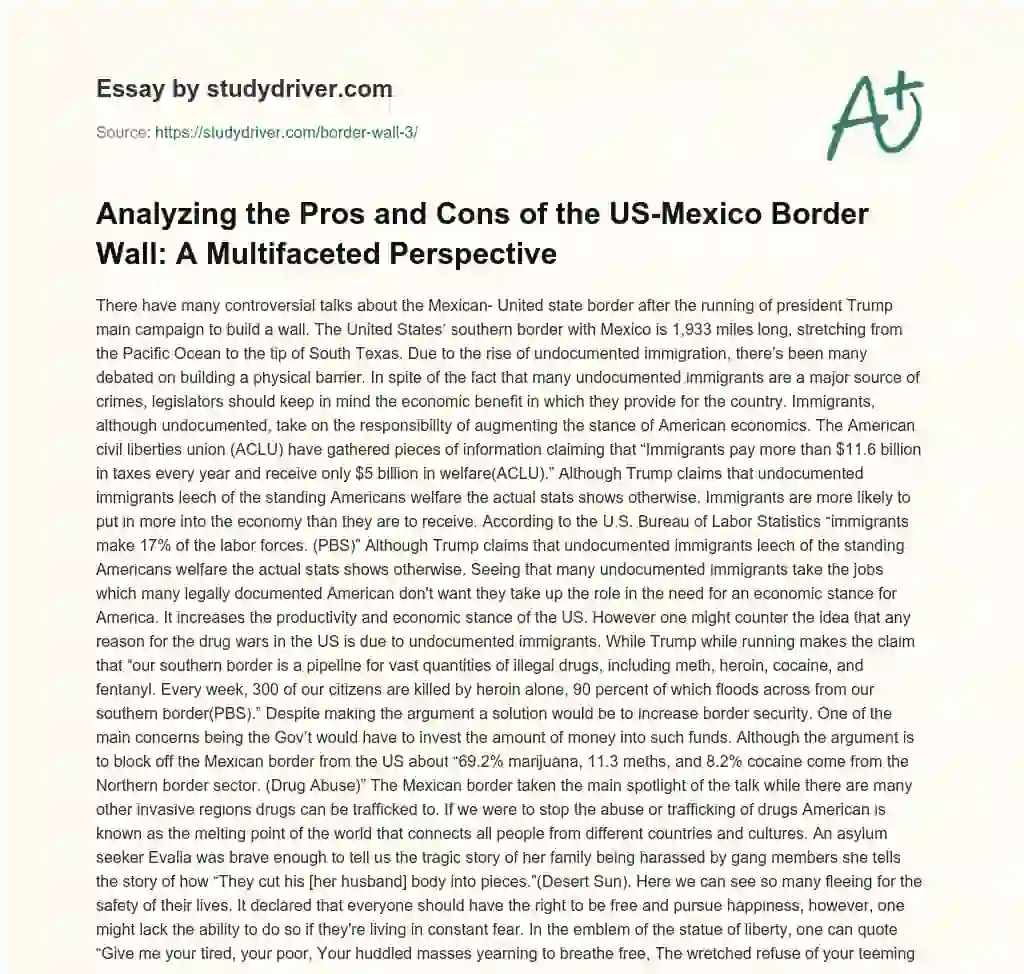 Border Wall essay