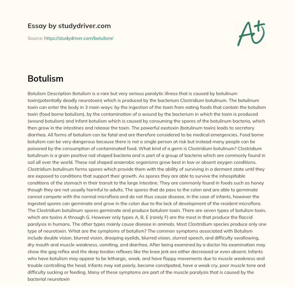 Botulism essay