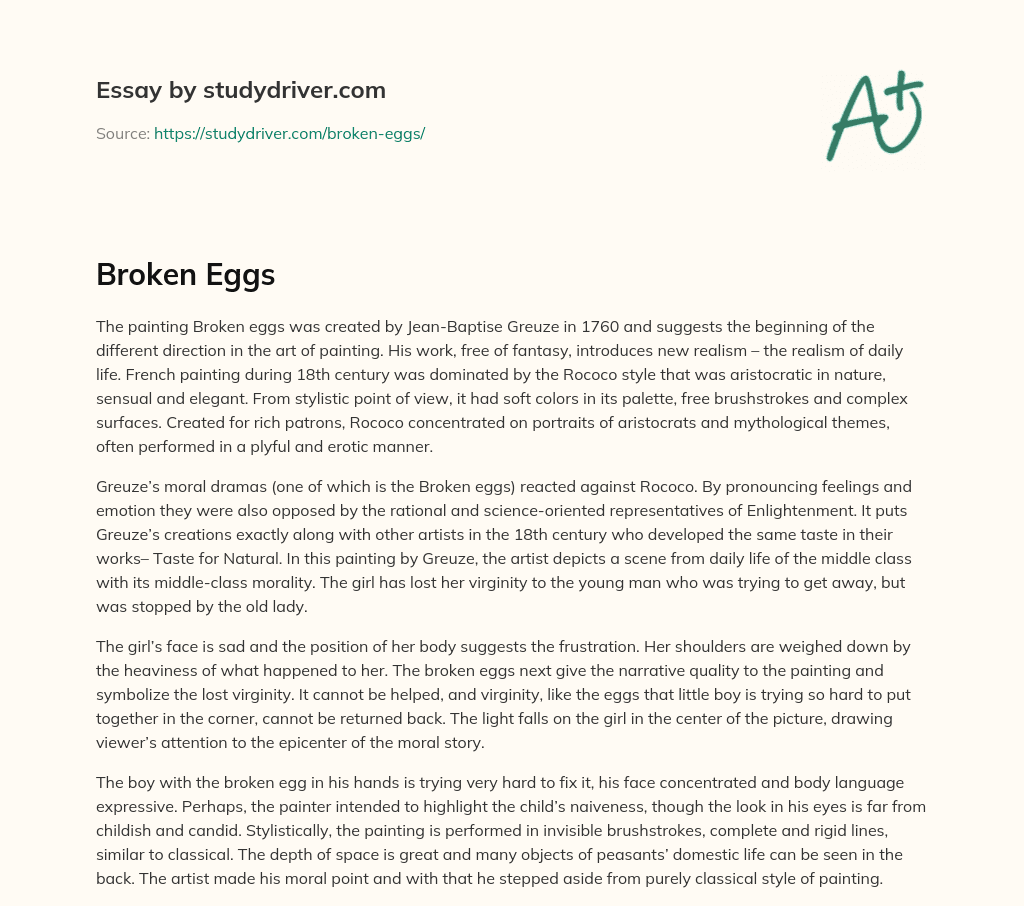 Broken Eggs essay