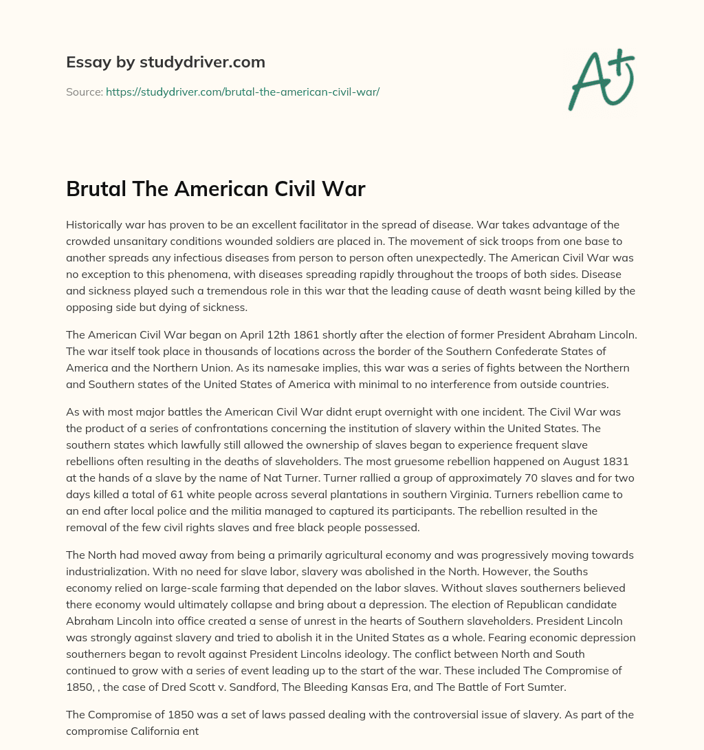 Brutal the American Civil War essay