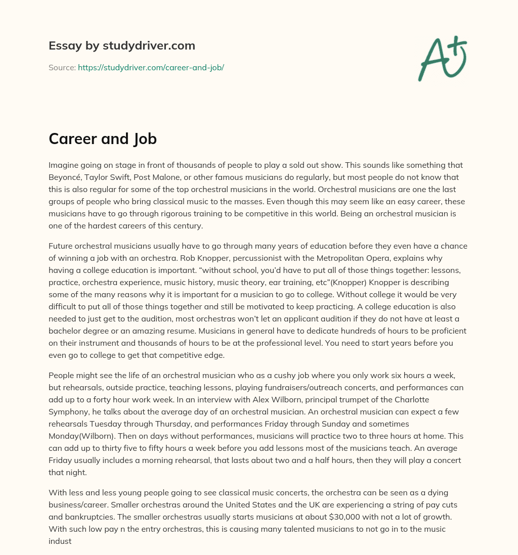 Career and Job essay