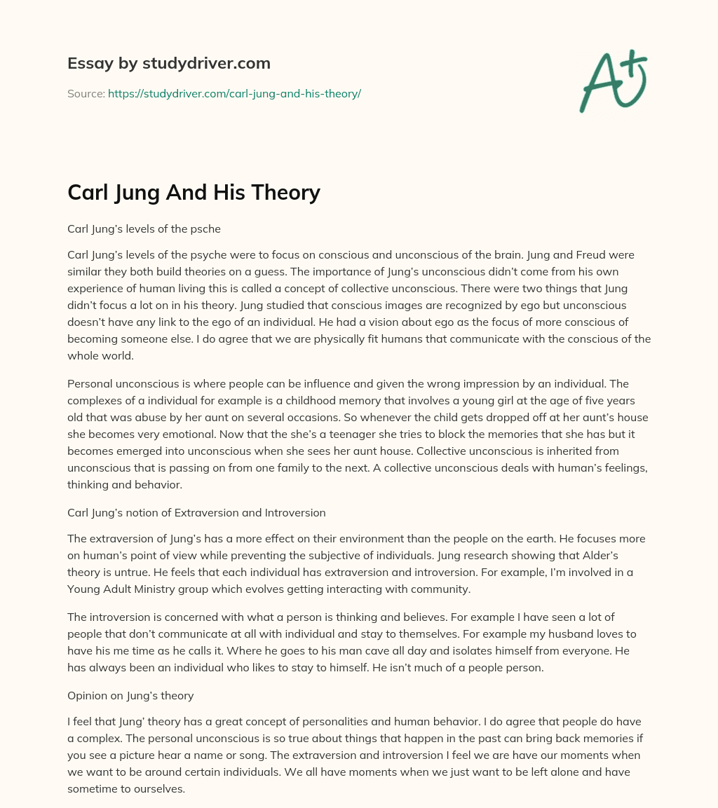 Carl Jung and his Theory essay