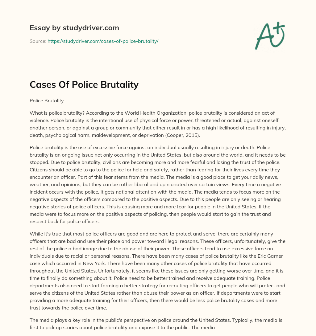 Cases of Police Brutality essay