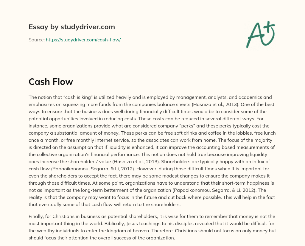 Cash Flow essay