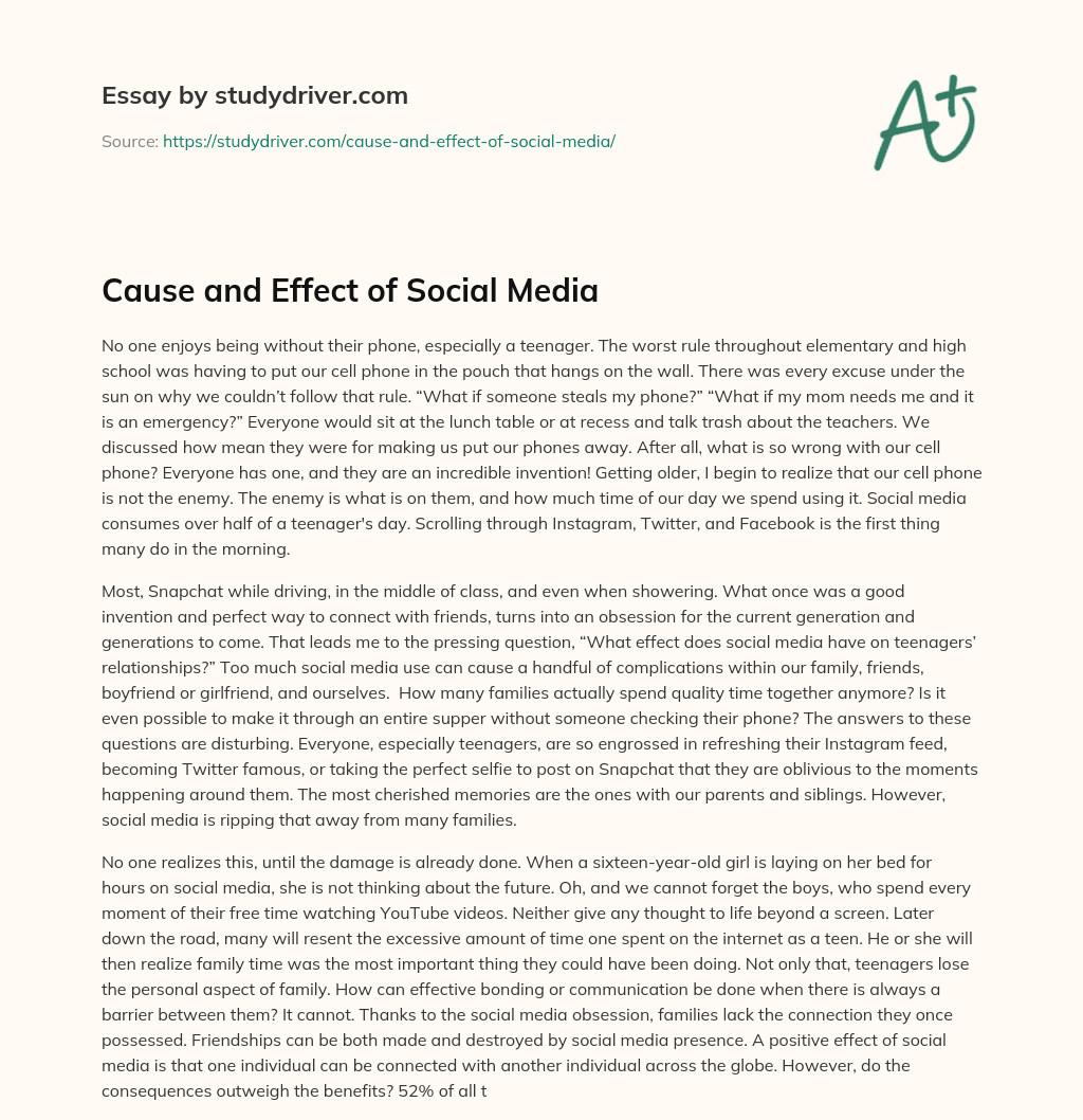 Cause and Effect of Social Media essay
