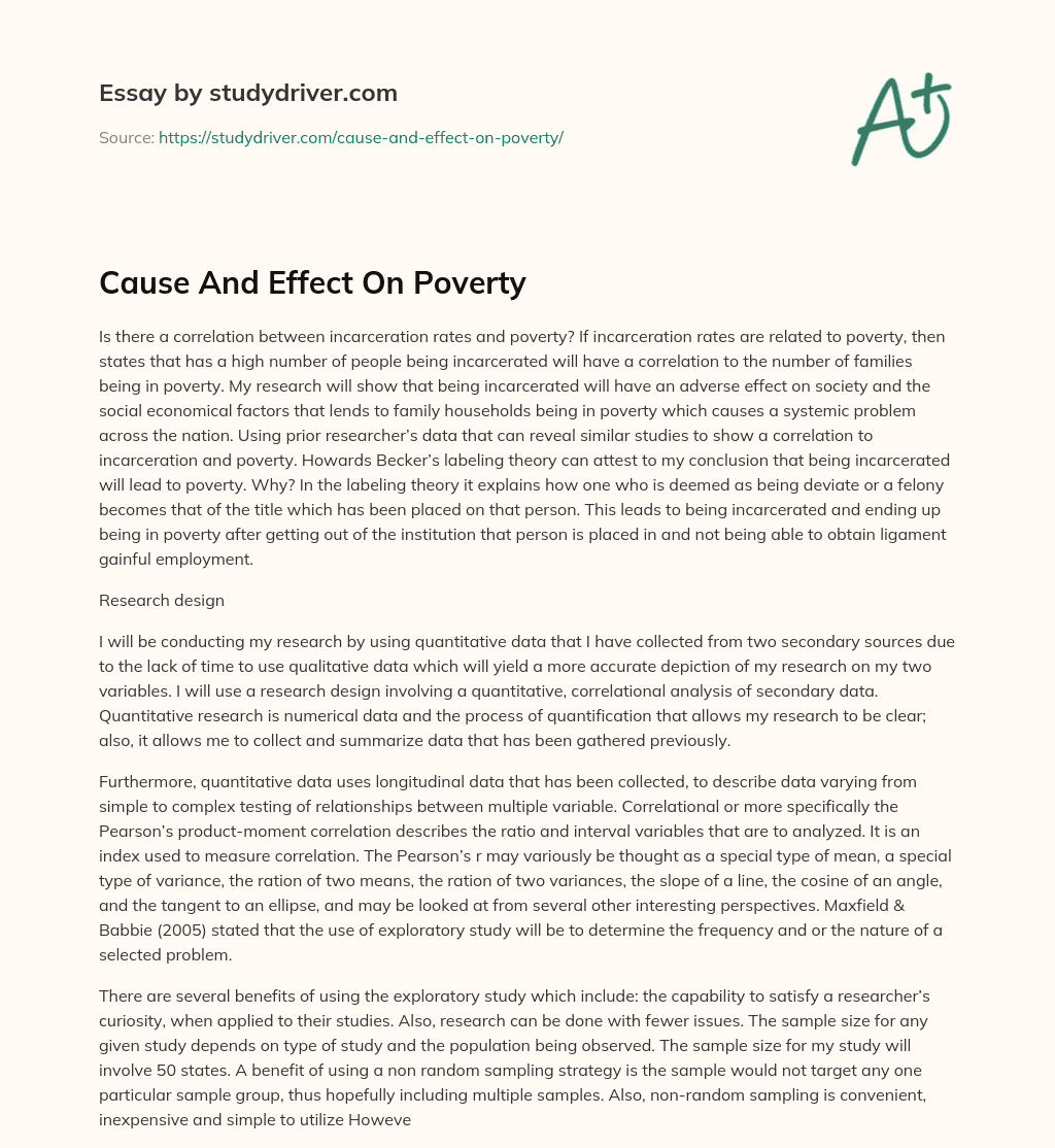Cause and Effect on Poverty essay