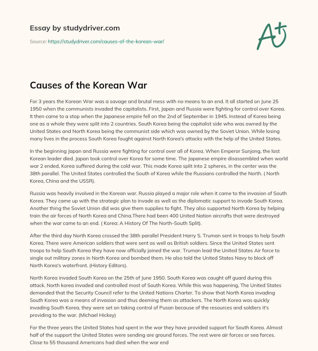 korean war essay papers