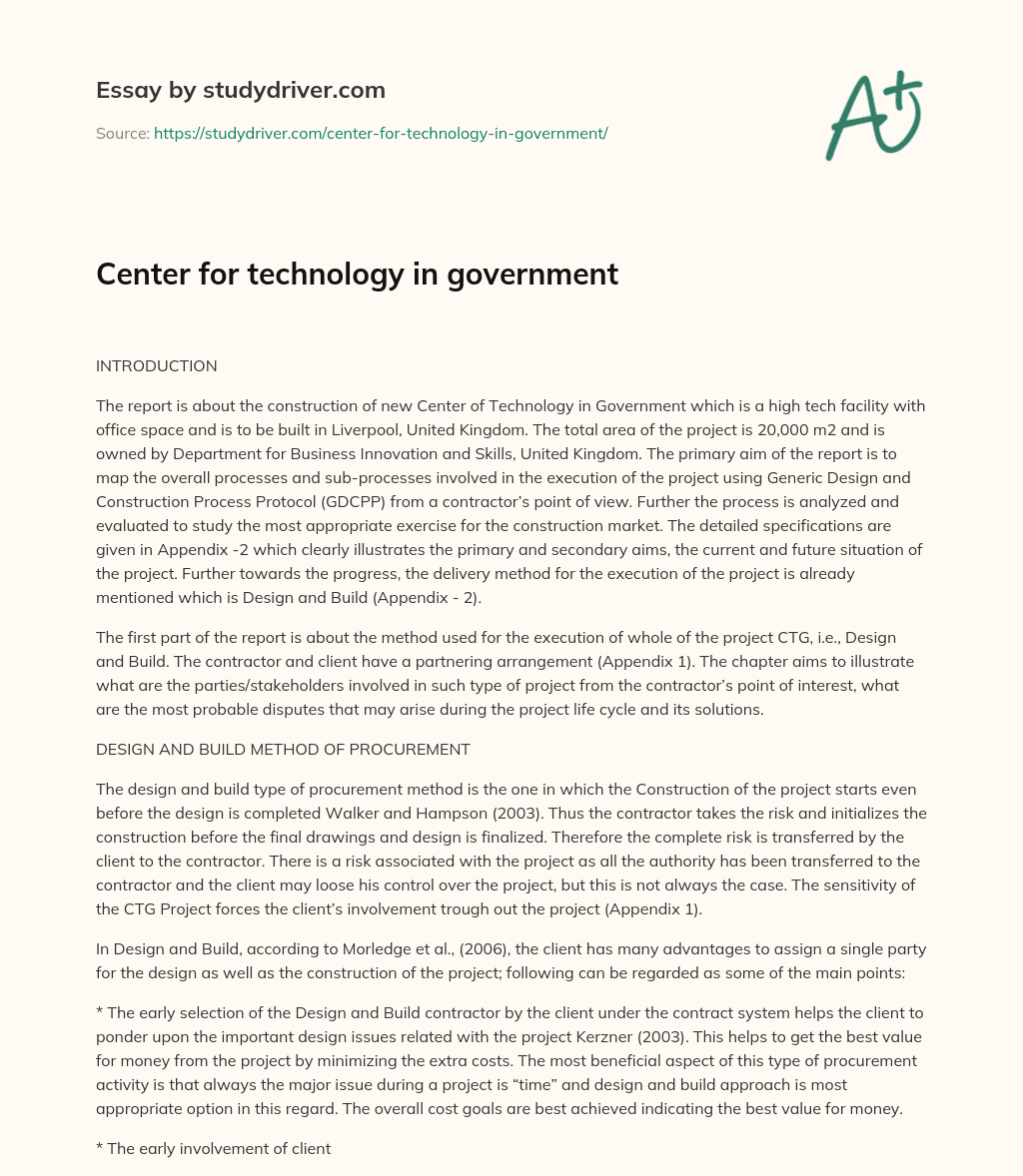 Center for Technology in Government essay