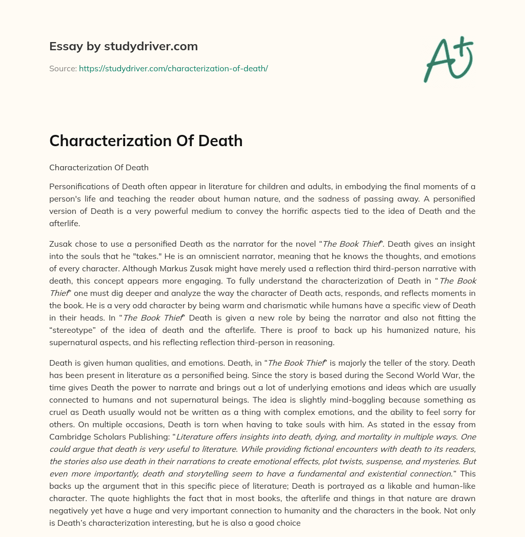 Characterization of Death essay