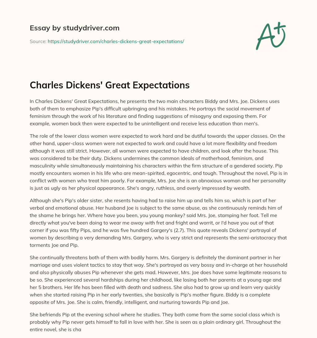 Charles Dickens’ Great Expectations essay