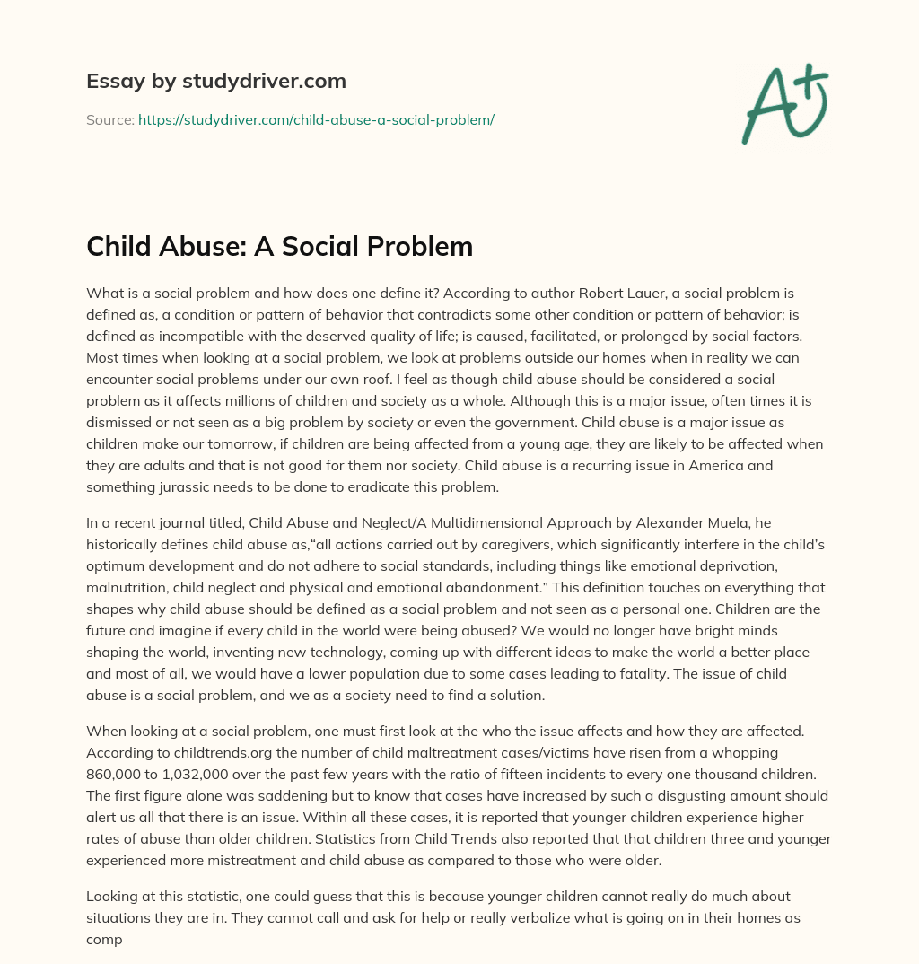 Child Abuse: a Social Problem essay