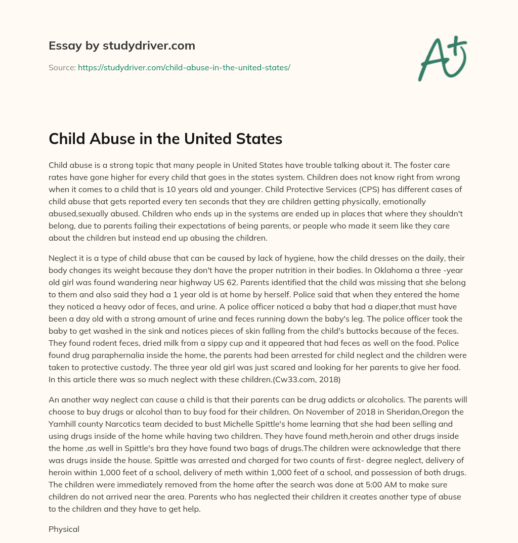 Child Abuse in the United States essay