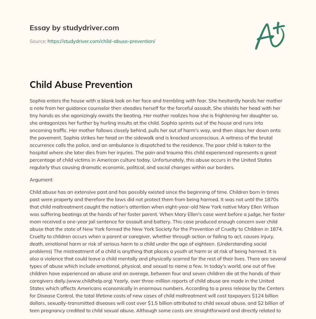Child Abuse Prevention essay