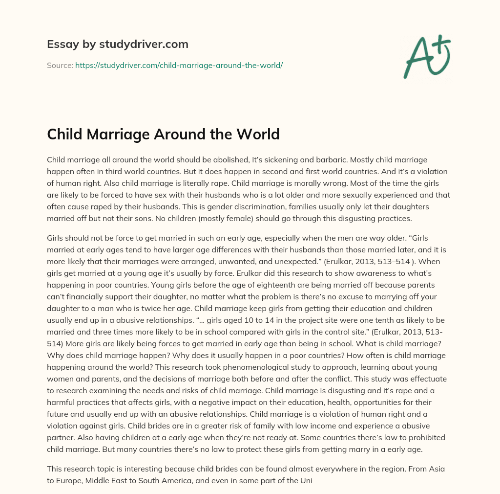 Child Marriage Around the World essay