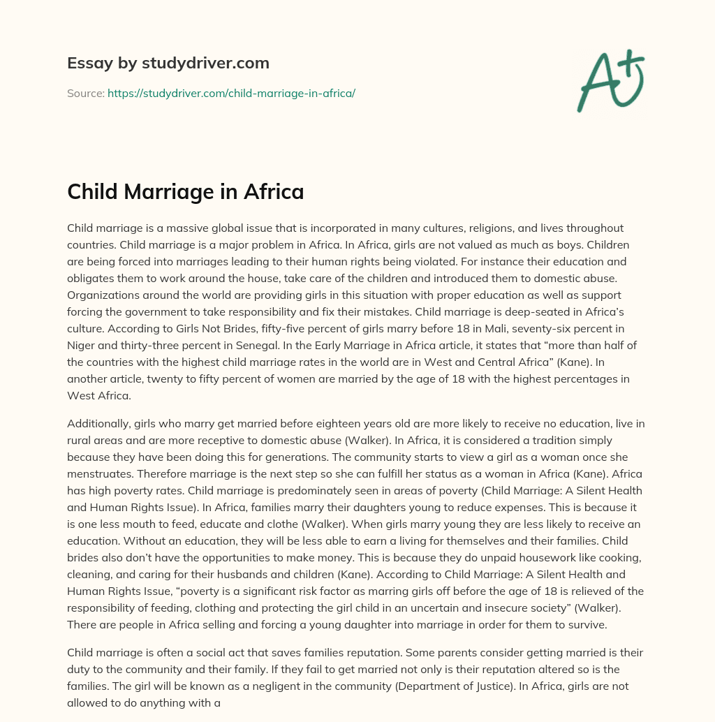 Child Marriage in Africa essay