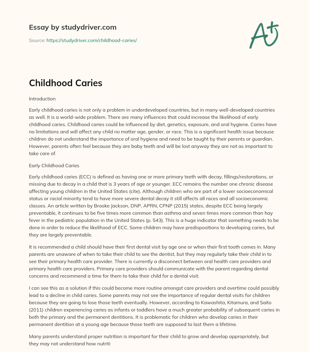 Childhood Caries essay