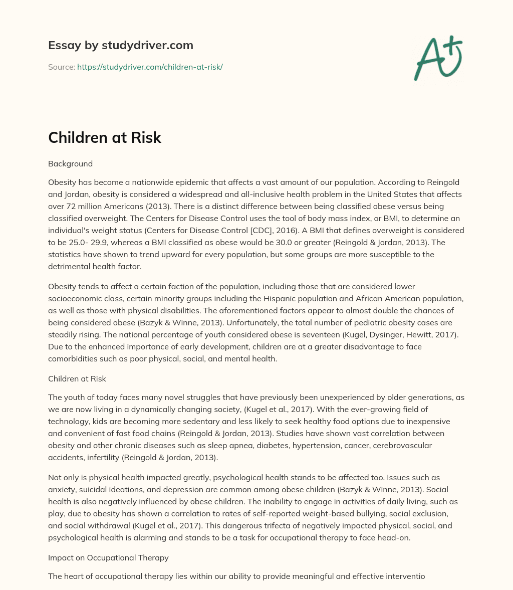 Children at Risk essay