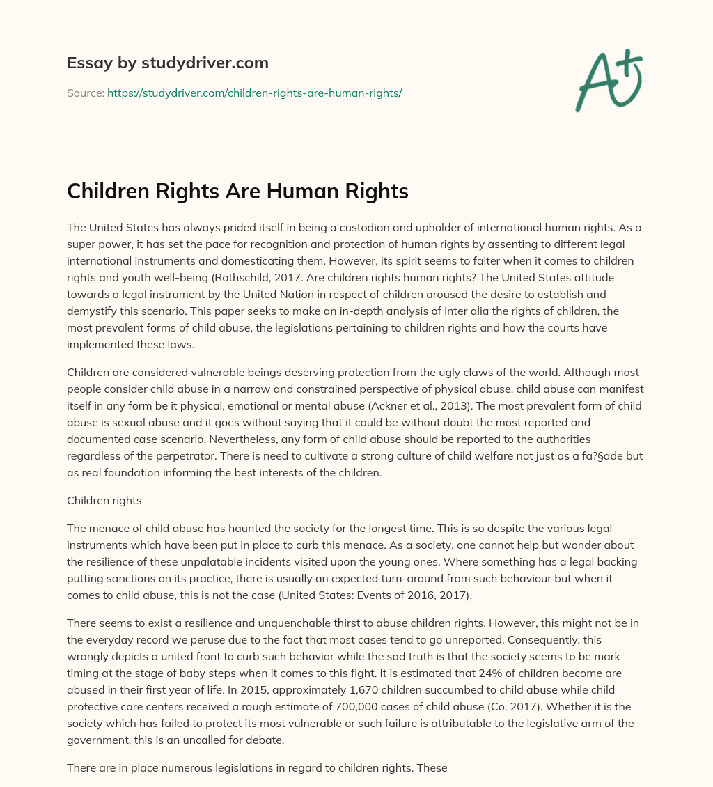 Children Rights are Human Rights essay