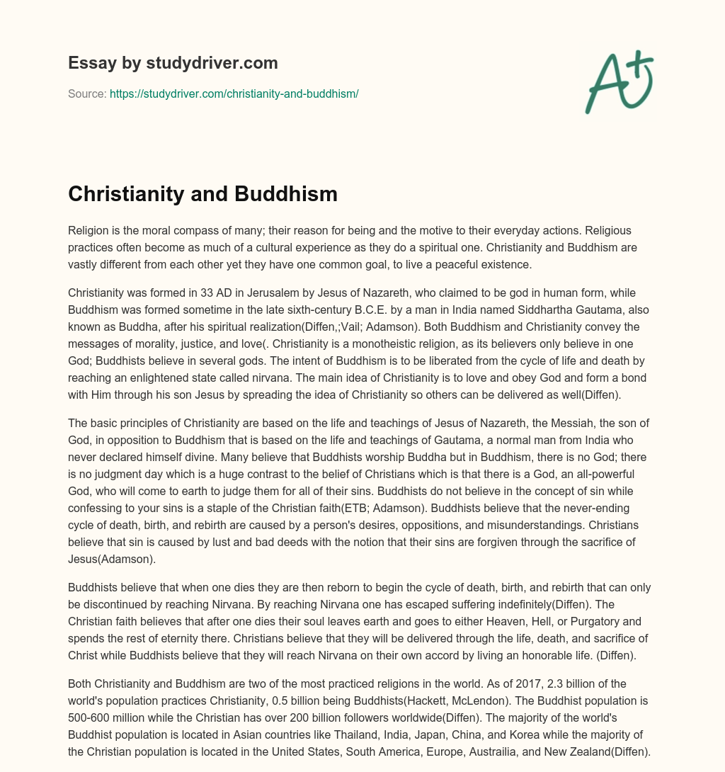Christianity and Buddhism essay