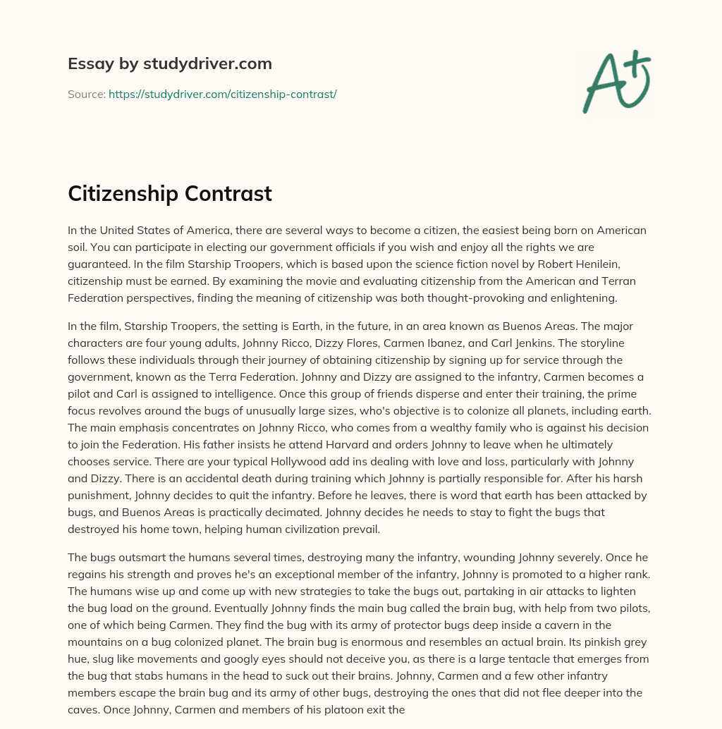 Citizenship Contrast essay