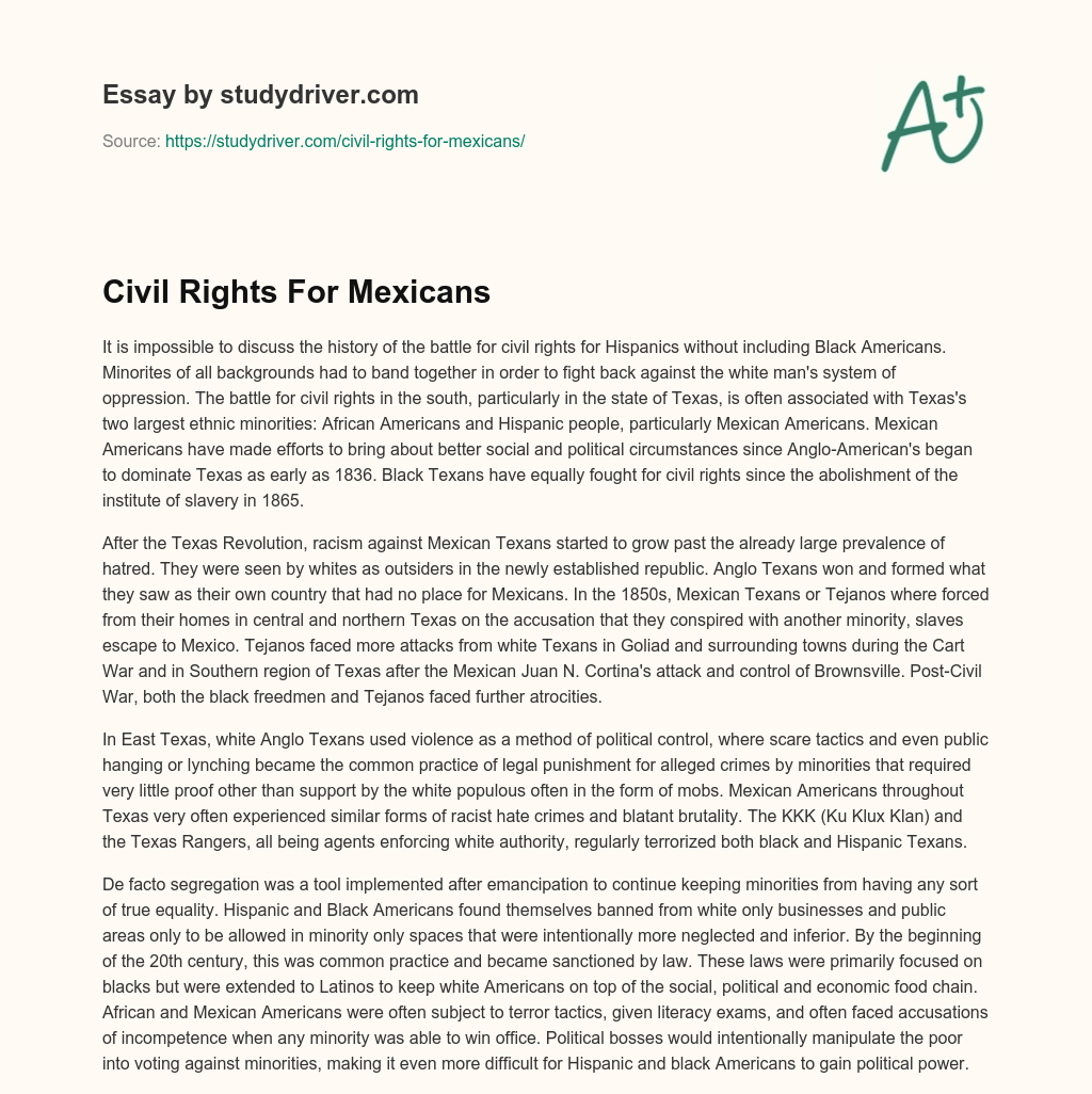 Civil Rights for Mexicans essay