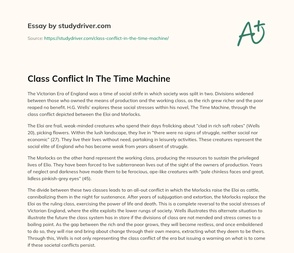 Class Conflict in the Time Machine essay