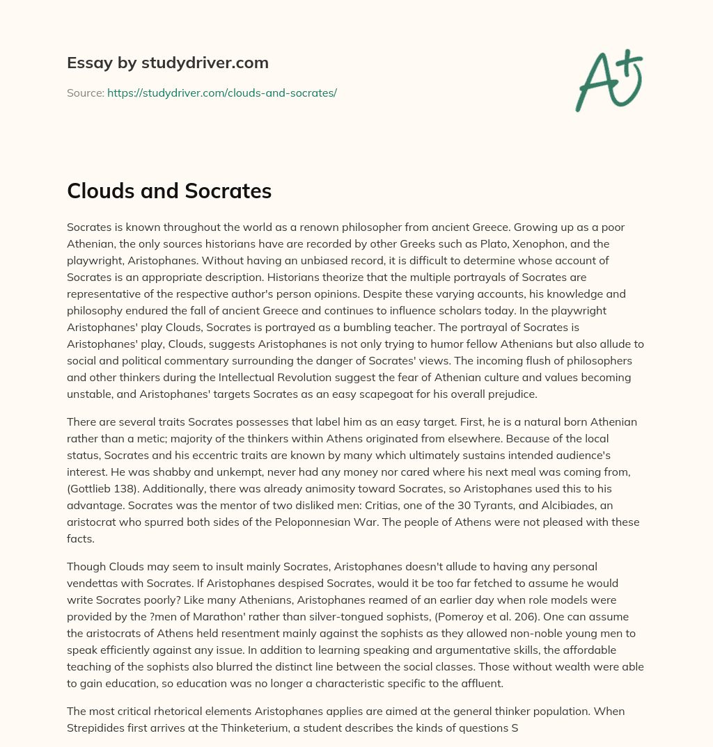 Clouds and Socrates essay