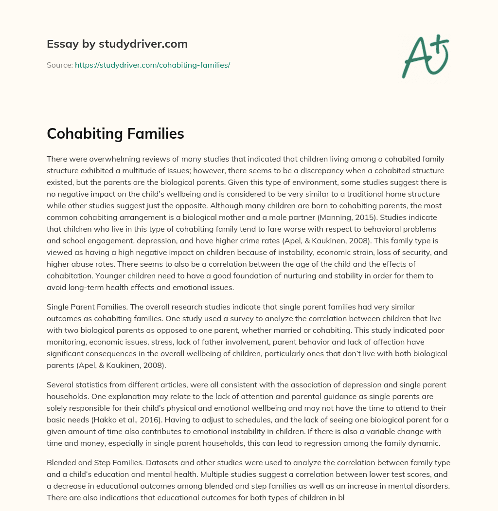 Cohabiting Families essay