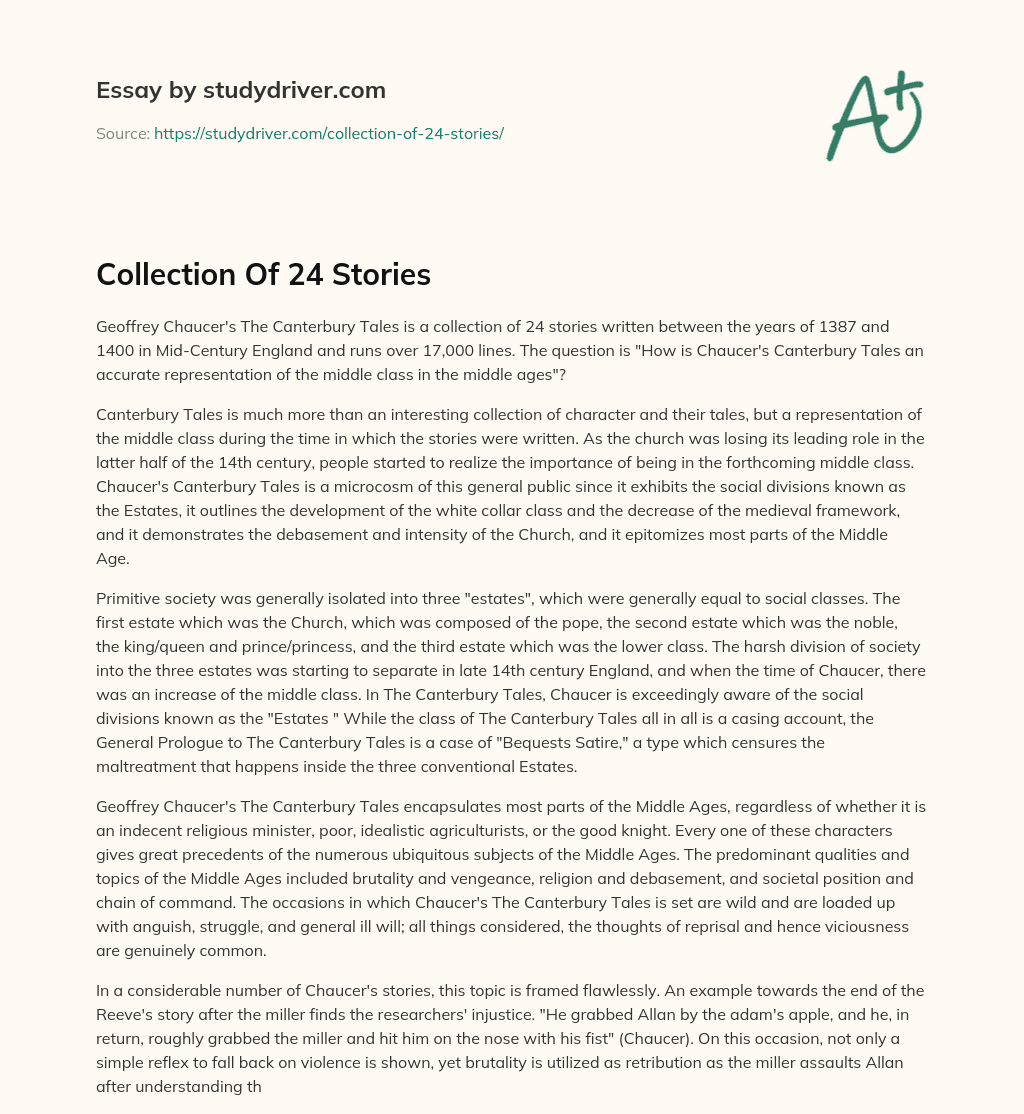 Collection of 24 Stories essay