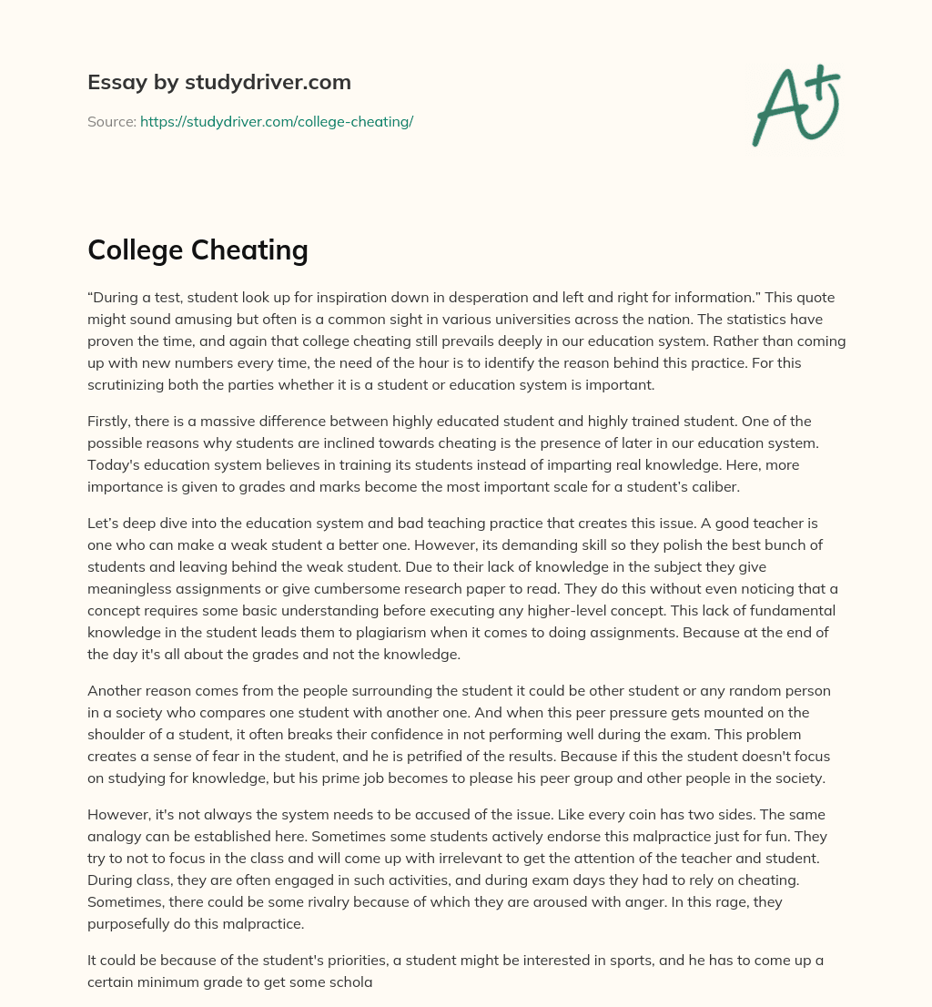 College Cheating essay
