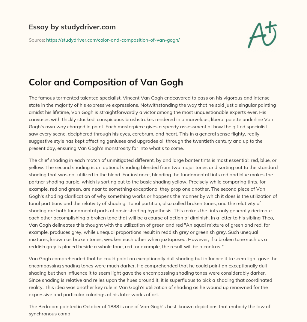 Color and Composition of Van Gogh essay