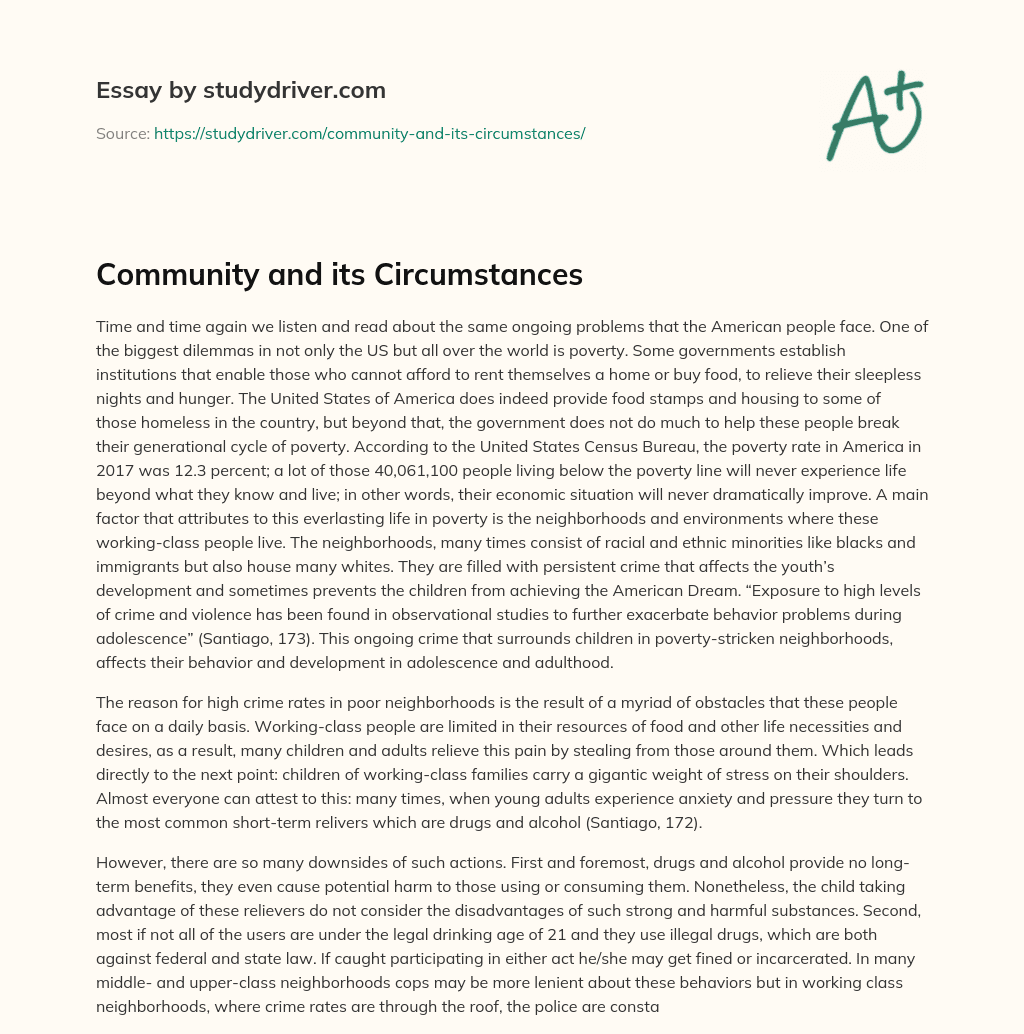 Community and its Circumstances essay
