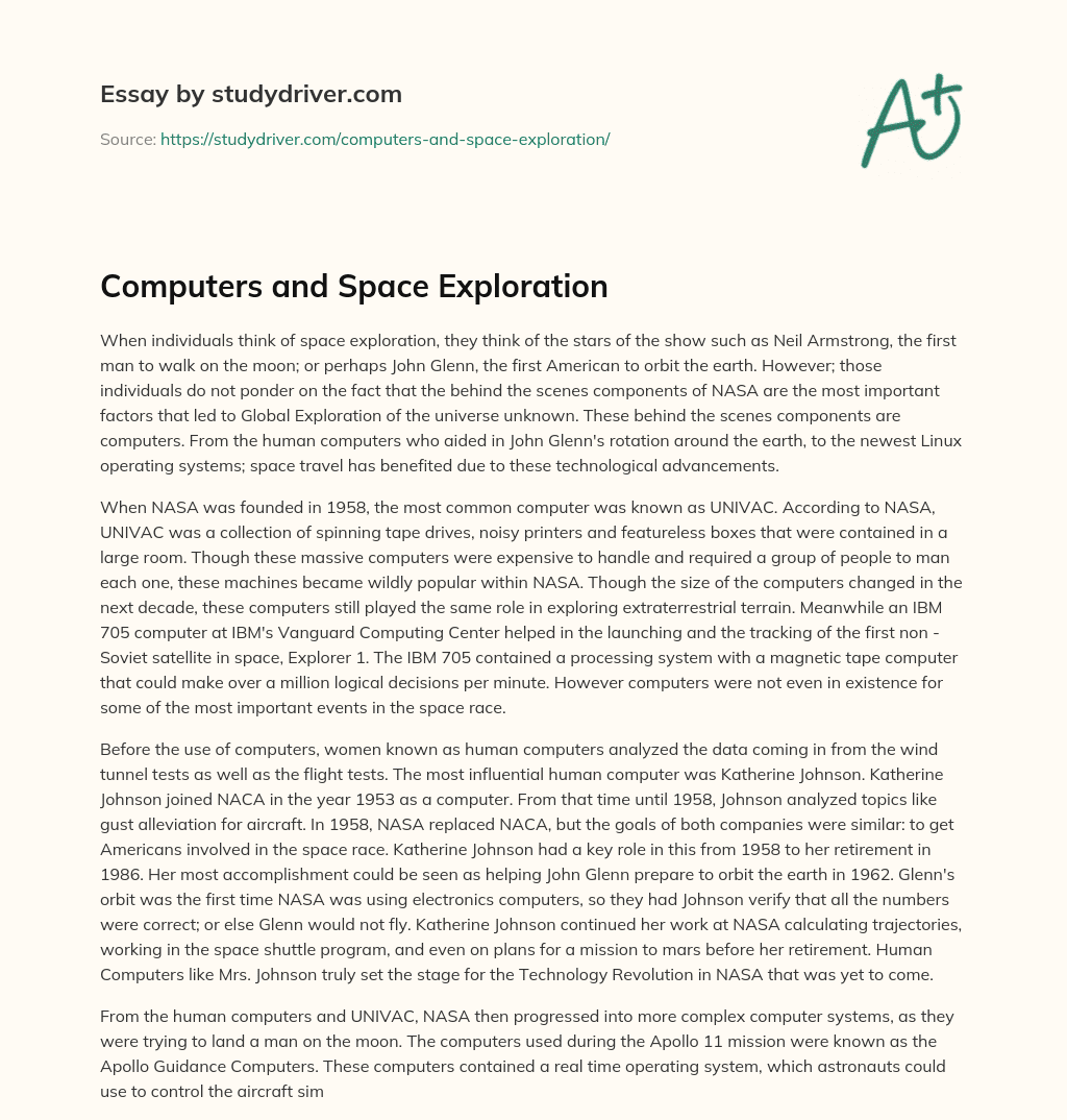 Computers and Space Exploration essay