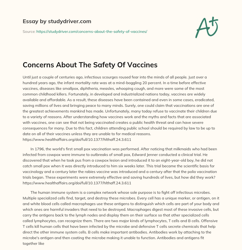 Concerns about the Safety of Vaccines essay