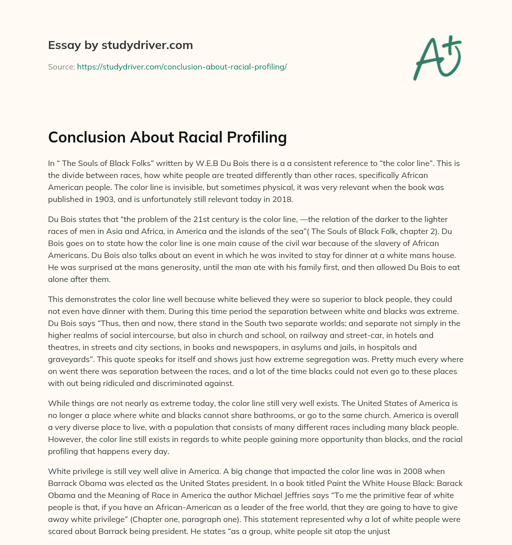 Conclusion about Racial Profiling essay