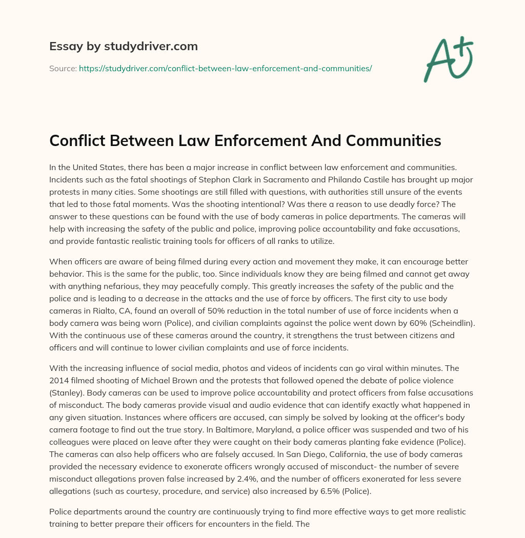 Conflict between Law Enforcement and Communities essay