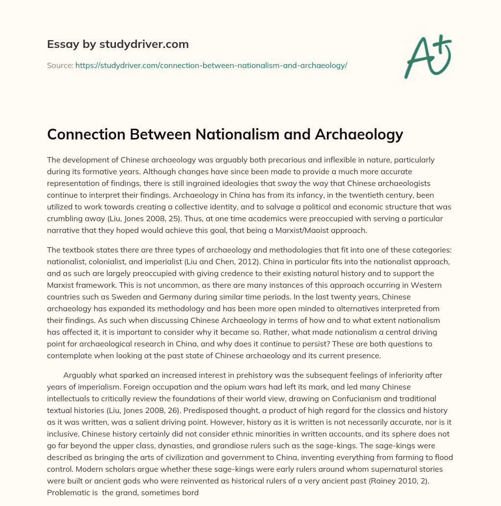 Connection between Nationalism and Archaeology essay
