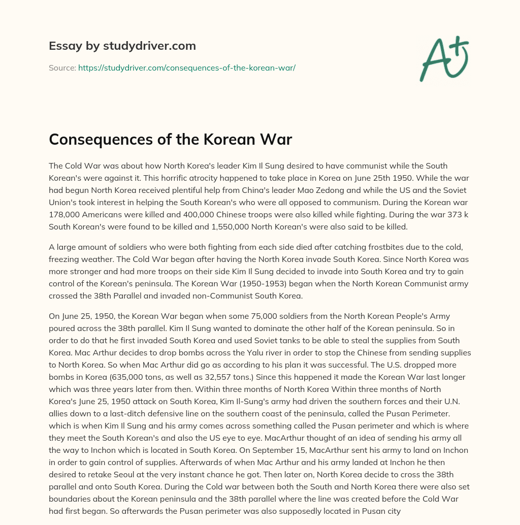 Consequences of the Korean War essay