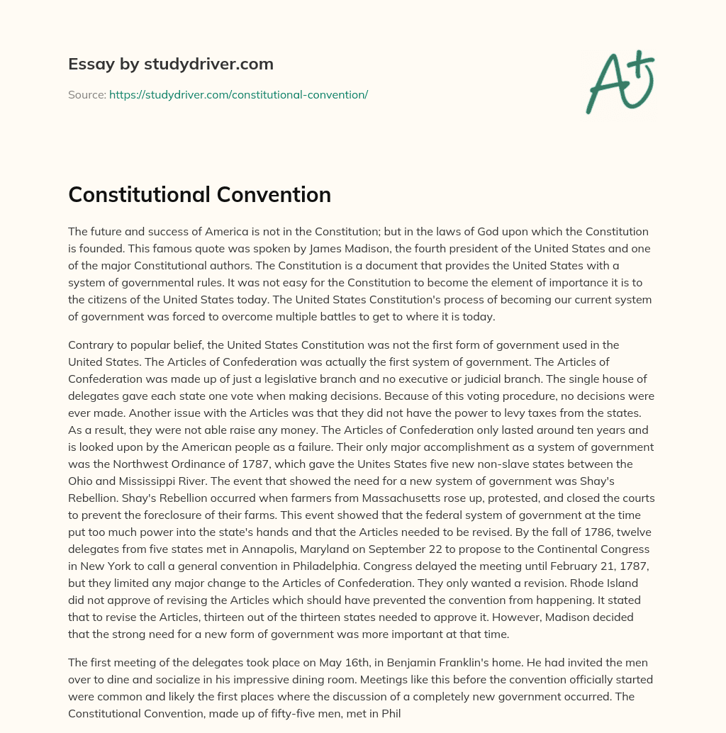 Constitutional Convention essay