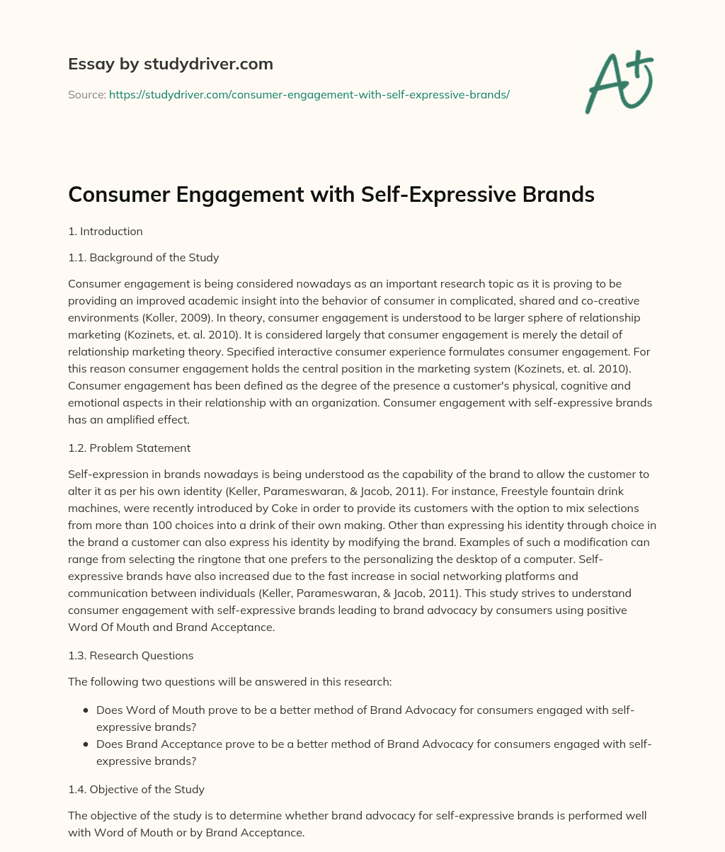 Consumer Engagement with Self-Expressive Brands essay