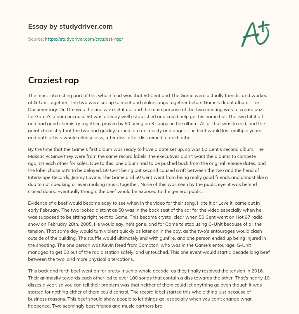 Craziest Rap essay