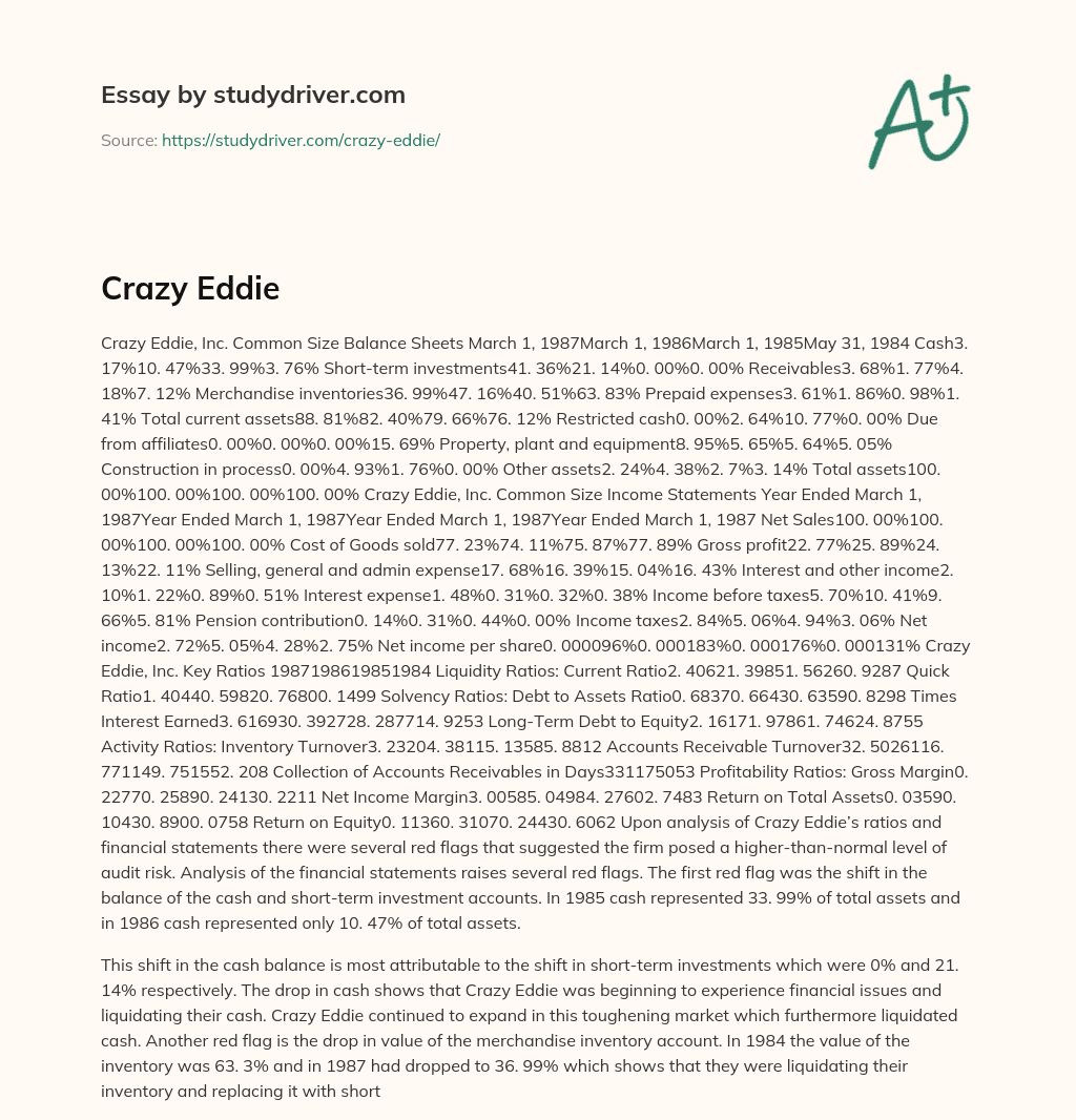 Crazy Eddie essay