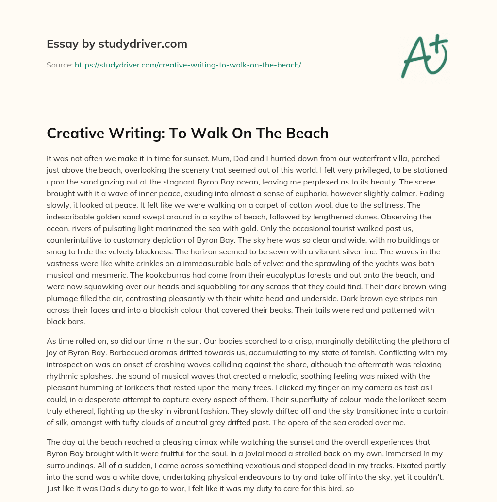 Creative Writing: to Walk on the Beach essay